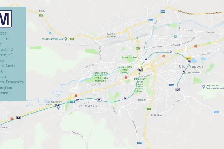 Planul metroului la Cluj-Napoca: Traseu și harta stațiilor - EXCLUSIV