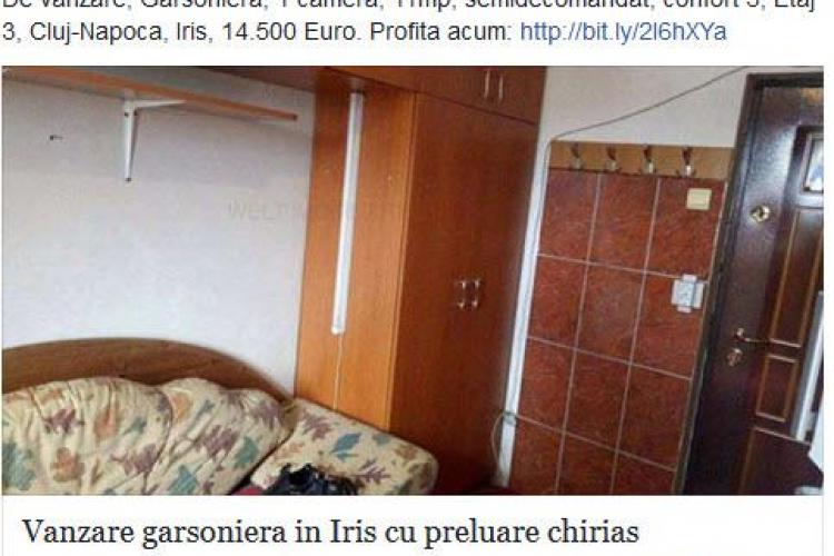 Cluj: Garsonieră de 11 mp fără baie = preț 14.500 de euro 