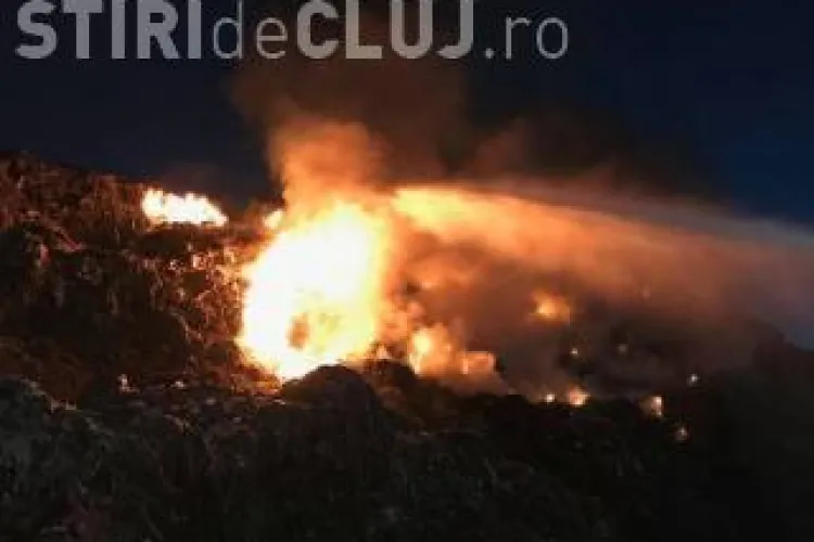 Rampa de gunoi de la Pata Rât, din nou în flăcări. Pompierii au intervenit ore întregi pentru a stinge incendiul