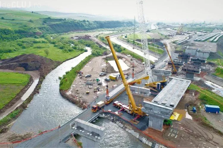 Imagini cu Podul de la Gilău, parte din A3 Autostrada Transilvania - VIDEO