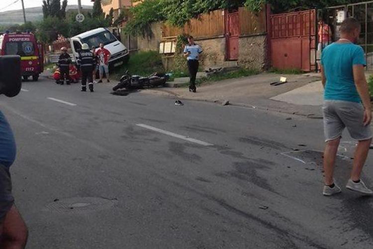 CLUJ: Un motociclist a murit în urma unui accident rutier. o șoferiță a intrat pe contrasens și l-a lovit FOTO