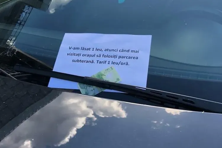 Șofer nesimțit, penalizat de un clujean. I-a lăsat un leu în parbriz - FOTO