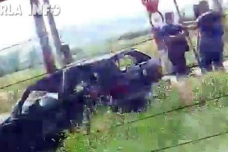 CLUJ: O mașină cu tineri s-a răsturnat la Jucu. Au scăpat ca prin minune VIDEO
