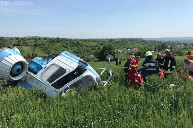 Turda: Un elicopter s-a prăbușit - FOTO