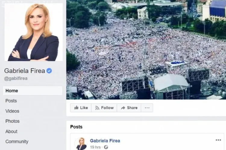UPDATE - Gabriela Firea și-a închis din nou pagina de Facebook, din cauza miilor de comentarii negative 