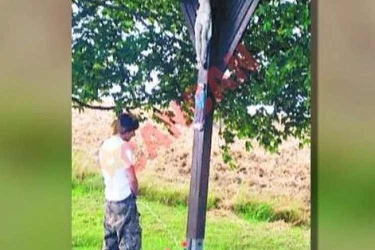 Andrei Placinta, fiul senatorului PDL, Sorina Placinta, a urinat pe o troita - FOTO