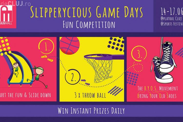 Iulius Mall te invită la ”Slipperycious Game Days”, competiție amuzantă, pe platoul Cluj Arena
