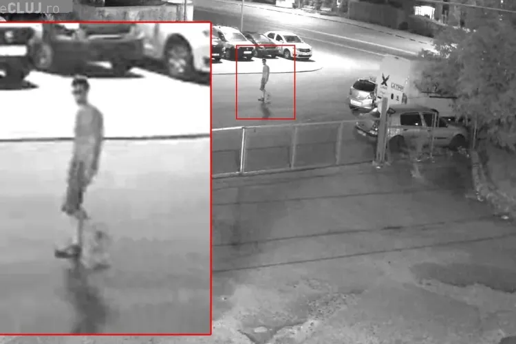 Imagini cu suspectul care a plantat cutia cu explozibil lângă mașina unui pompier, în Mănăștur FOTO/VIDEO