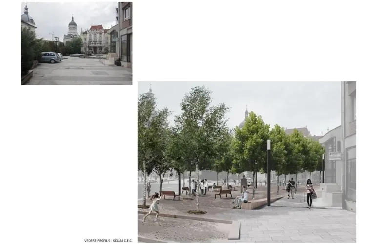 Piațeta din fața CEC se schimbă radical - FOTO