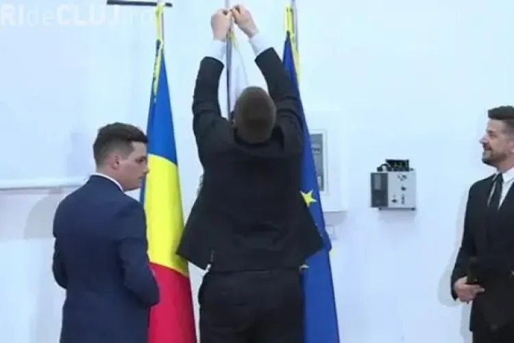 Steagul Estoniei, montat invers la întâlnirea cu Dăncilă. Premierul Estoniei a reparat gafa - VIDEO