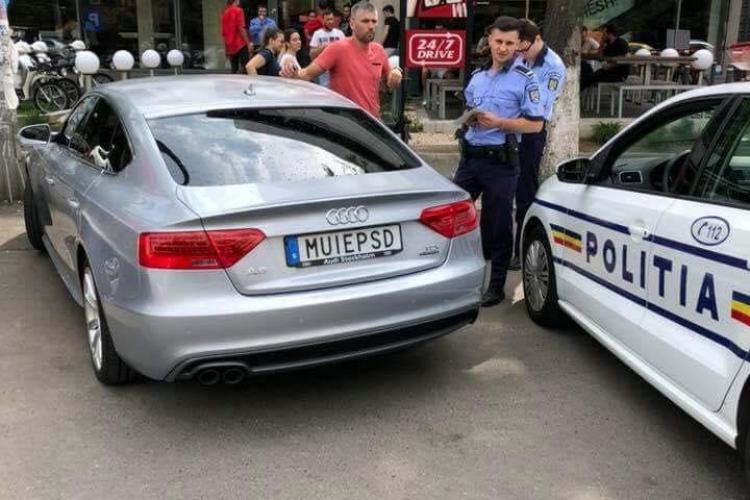 Șofer oprit de poliție pentru numărul de înmatriculare M..E PSD - FOTO