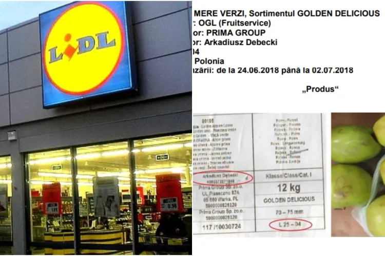 Mere cu exces de pesticide vândute de Lidl România