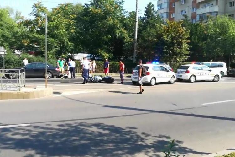 Motociclist accidentat pe strada Plopilor - VIDEO