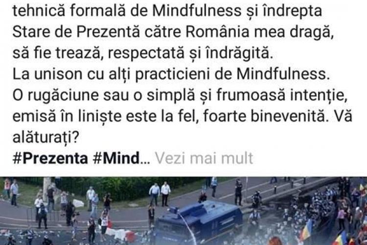 Soția fostului premier Cioloș a făcut o meditație Mindfulness pentru România