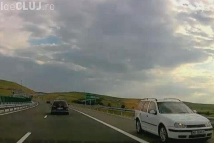 Șoferi prins mergând pe contrasens pe Autostrada A3, Aiud-Turda VIDEO