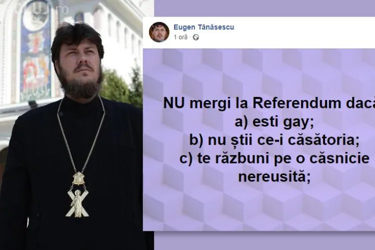 Purtătorul de cuvânt al Arhiepiscopiei Tomisului: ”Nu mergi la Referendum dacă ești gay”