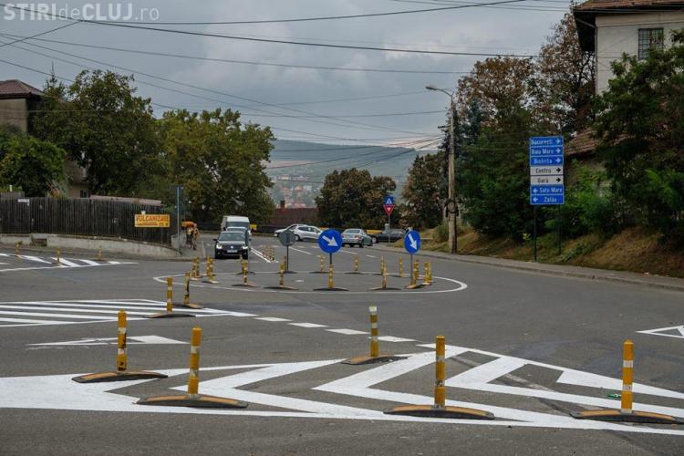 A apărut un nou sens giratoriu la Cluj, în cartierul Gruia FOTO