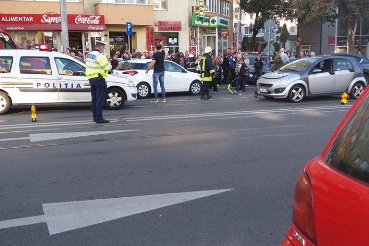 Accident cu trei mașini în Mănăștur FOTO