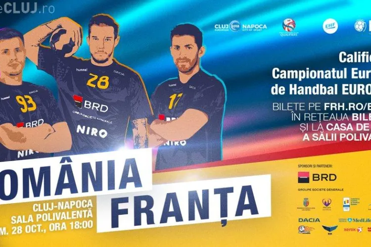 Meci de handbal de senzație, la Cluj!  România înfruntă campioana mondială, Franța