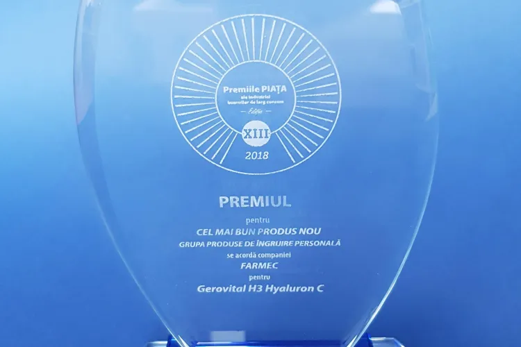 Pentru al doilea an consecutiv, Farmec obține titlul de „Cel mai bun produs nou” pentru Gerovital H3 Hyaluron C (P)