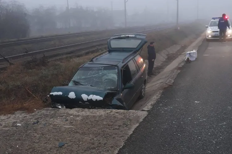 Accident la Livada, jud. Cluj. De ce a intrat într-un cap de pod? - FOTO