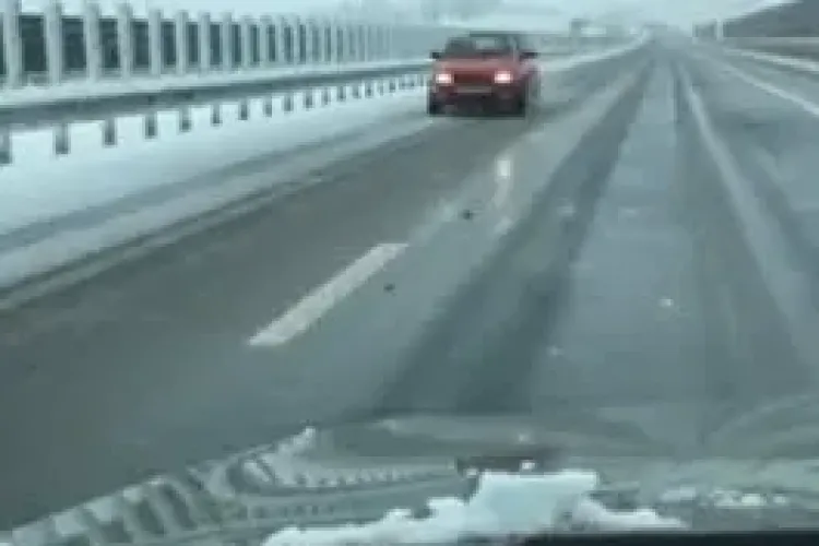Cluj: A intrat pe autostradă la Turda, pe contrasens, și nici nu și-a dat seama - VIDEO