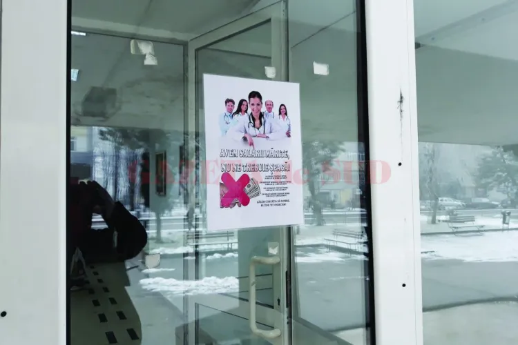 Afiș într-un spital: ”Avem salarii mărite, nu ne trebuie șpagă!”