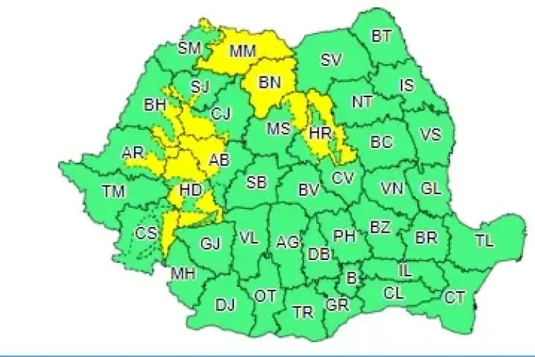 Cod galben de ninsori puternice! Clujul este afectat