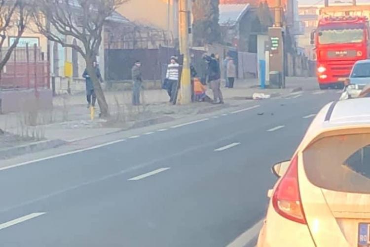 Pieton accidentat la Cluj de un șofer neatent FOTO