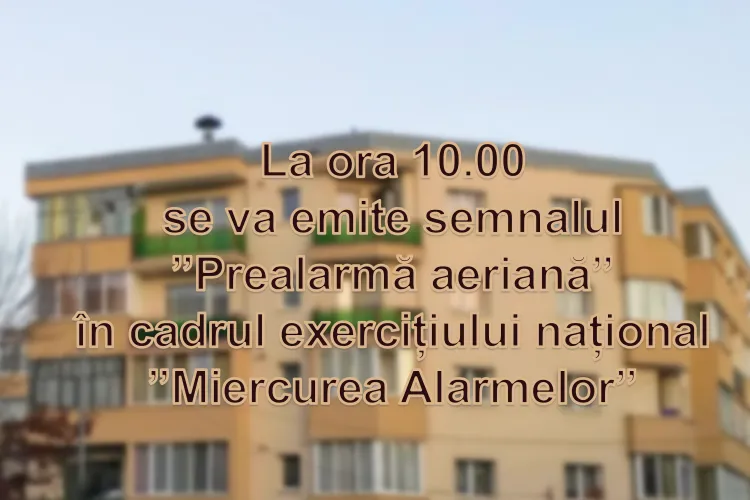 Miercurea alarmelor. De la ora 10.00 la Cluj-Napoca sunt testate alarmele