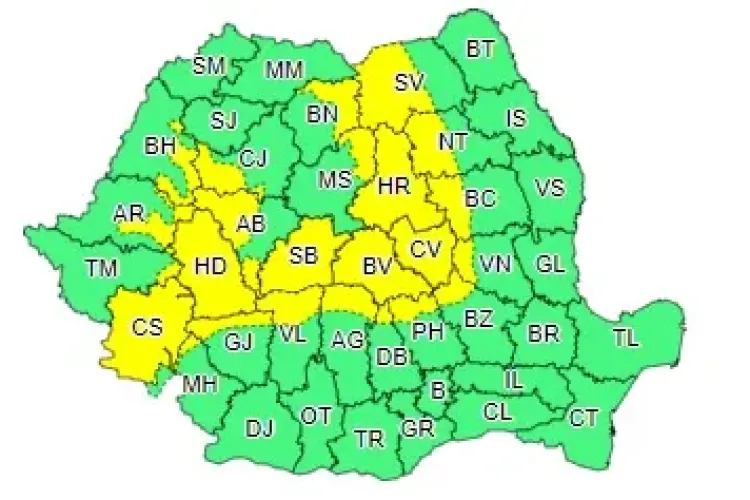 Cod galben de ninsori și lapoviță în mai multe județe din țară. Clujul este afectat