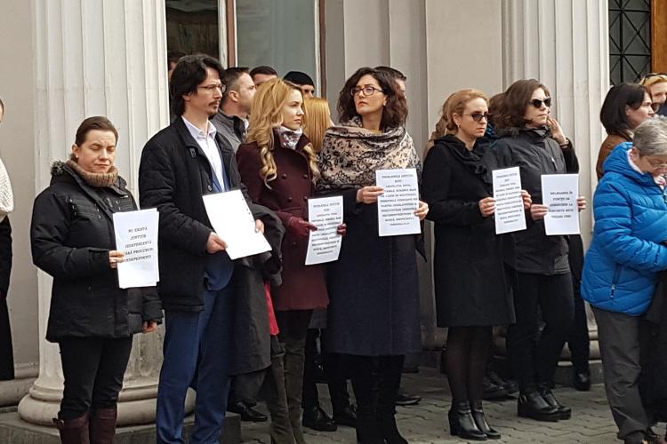 Magistrații din Cluj au protestat din nou - VIDEO