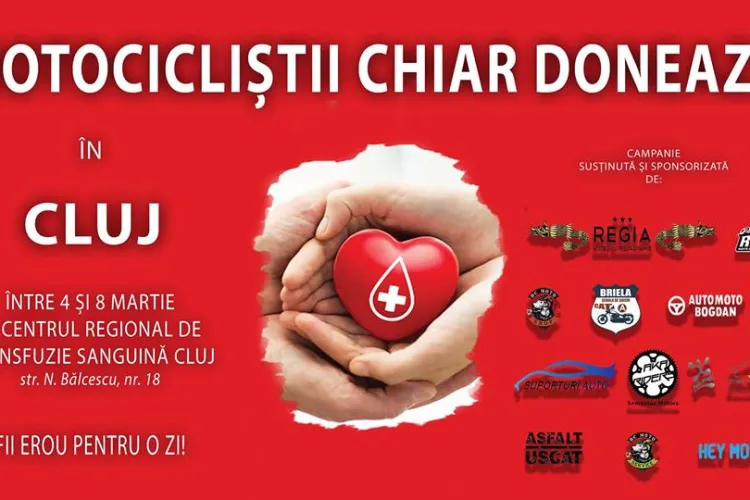 Motocicliștii clujeni donează sânge