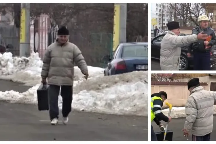 Un bărbat a furat valiza criminalistică a poliţiştilor care erau la un accident - VIDEO