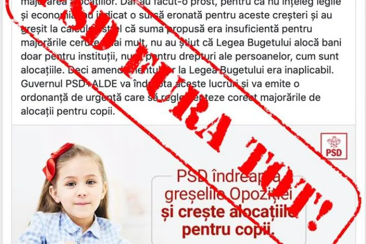 Deputatul PNL, Adrian Oros, acuză PSD că își asumă prin FURT majorarea alocațiilor pentru copii