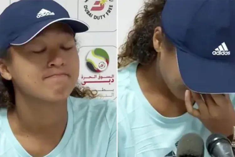 Naomi Osaka, în lacrimi în timpul unui interviu, după ce a fost eliminată de la Dubai