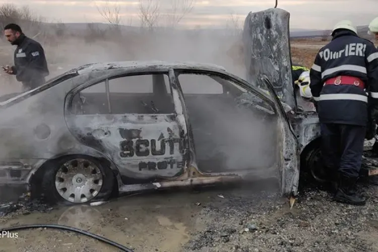 Mașina unei firme de pază s-a făcut SCRUM pe Autostrada Transilvania FOTO