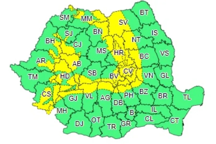 Cod galben de ninsori și vijelie! Județul Cluj este afectat