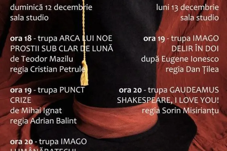 Gala Teatrului Studentesc se desfasoara la Cluj Napoca, in perioada 12 - 13 decembrie