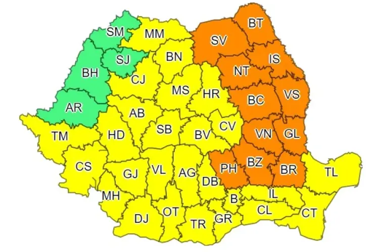 Noi avertismente de ploi și vreme rea în aproape toată țara. Clujul este afectat
