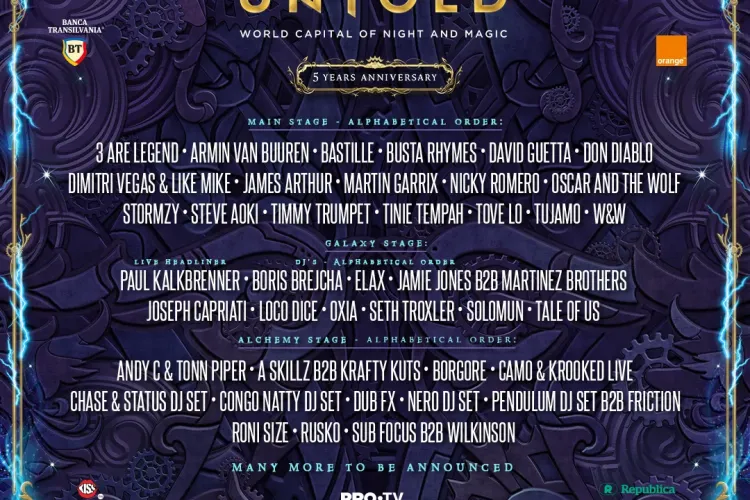 UNTOLD a anunțat cel de-al doilea val de artiști ai ediției aniversare! Busta Rhymes, 3 are Legend și Nicky Romero sunt printre headlineri