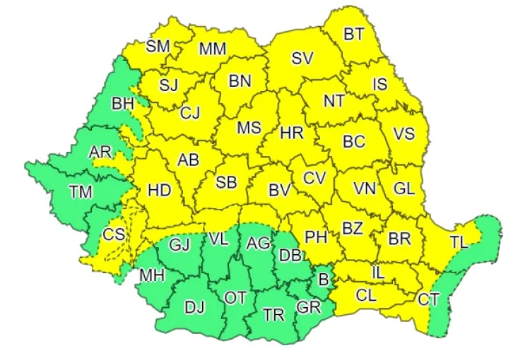 Încă un avertisment de ploi torențiale în aproape toată țara. Ce anunță ANM