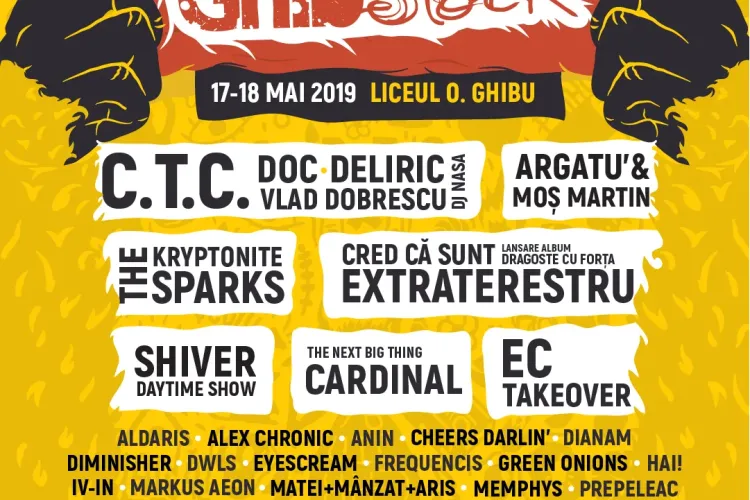 Ghibstock X are loc în acest weekend, în curtea liceului Onisifor Ghibu. Printre invitați se numără CTC, Argatu și Cred că sunt extraterestru