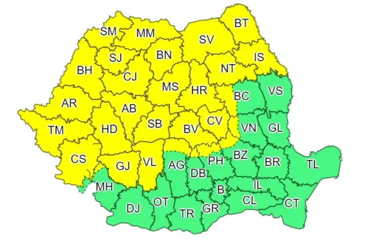 Furtunile nu dau semne de oprire! ANM a emis un nou avertisment de ploi torențiale, în peste jumătate de țară