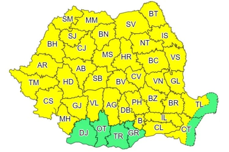 A treia zi consecutivă de ploi torențiale în aproape toată țara! Clujul este afectat
