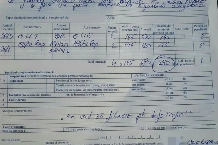Clujean amendat de Poliție pentru că filma pentru ”Info trafic” - FOTO
