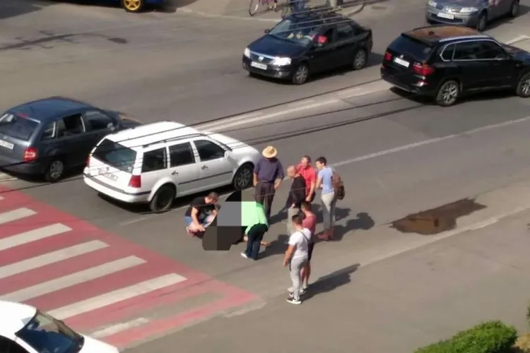 Pieton lovit pe trecere, pe strada București FOTO