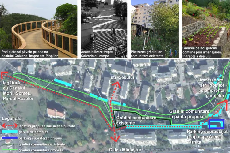 Culoar pietonal de la Calvaria până în Plopilor. O singură condiție: Demolarea garajelor! - FOTO