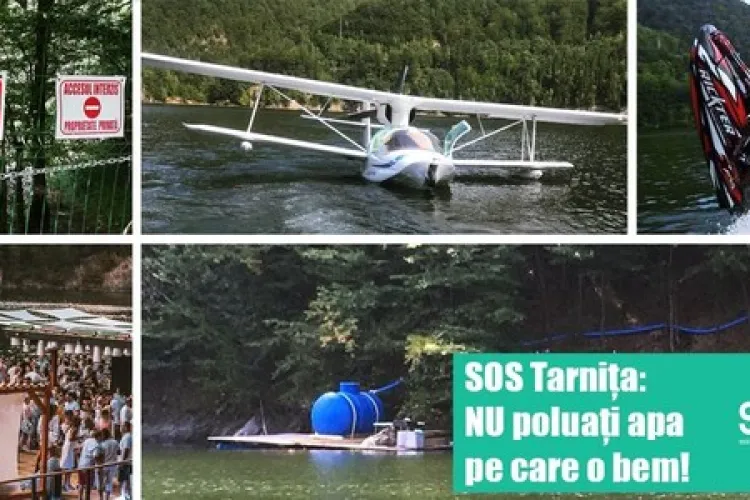 SOS Tarnița: NU poluați apa pe care o bem! Unii au și hidroavion pe lac 