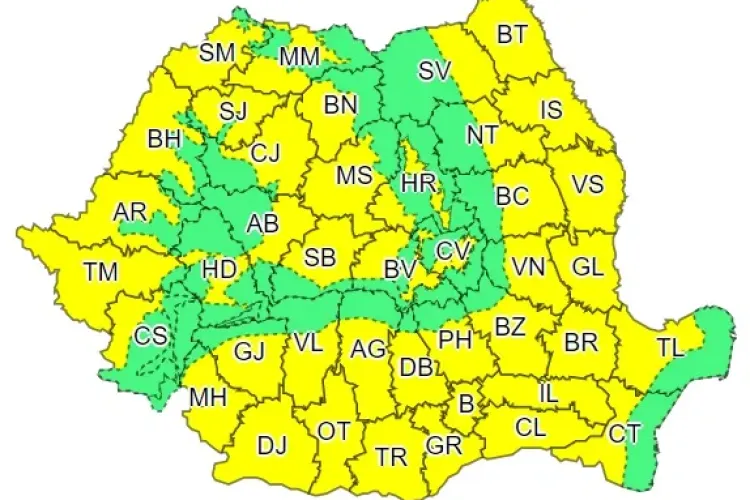 AVERTISMENT DE VREME REA: Zi caniculară în toată țara, cu temperaturi de 37 grade, urmată de ploi torențiale